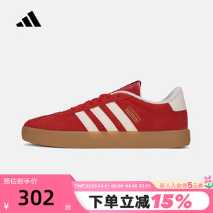 3.0红色德训鞋 adidas阿迪达斯T头鞋 COURT KI5079 秋冬女休闲鞋