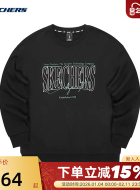 SKECHERS斯凯奇冬男女款套头衫针织休闲卫衣L324U059/0018