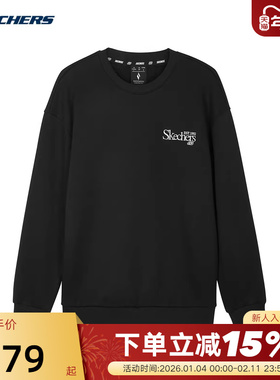 Skechers斯凯奇秋冬男女保暖加绒卫衣长袖套头衫 L324U106/0018