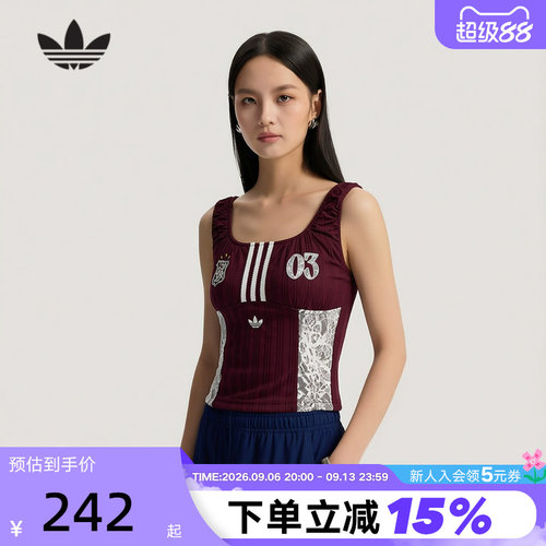 adidas阿迪达斯三叶草无袖吊带2026夏女柔软亲肤运动背心 KU4751