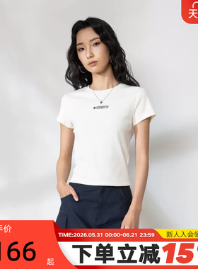 Converse匡威夏季新品凉感索罗娜短袖正肩修身女T恤 WCJ768-W2Y