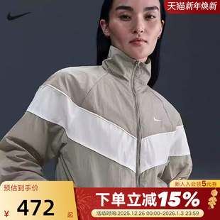 Nike耐克梭织立领外套女25夏新款 320 宽松休闲训练运动夹克FV6305