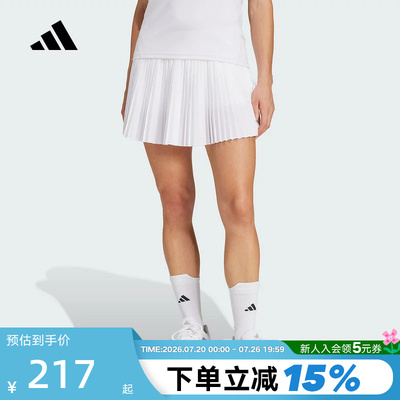 adidas阿迪达斯网球运动百褶短裙秋女中腰内置紧身裤半身裙JD6116