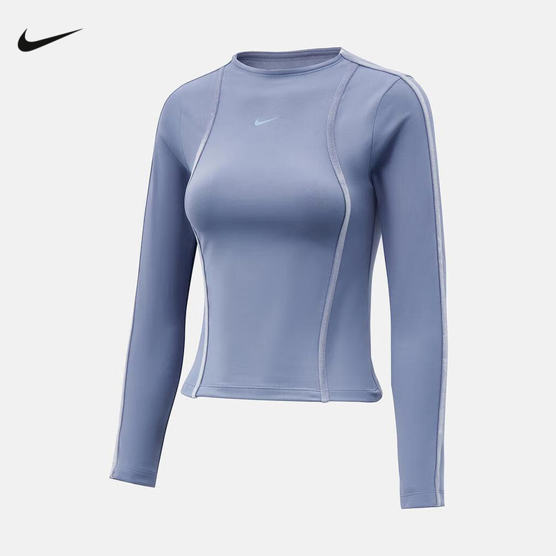 Nike耐克女子跑步上衣修身休闲训练运动卫衣圆领套头衫HV3745-499