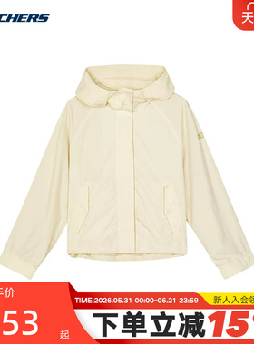Skechers斯凯奇秋新款女夹克连帽梭织外套 L324W015/046L