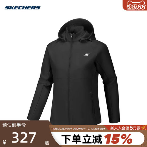 Skechers斯凯奇秋冬女款防风保暖舒适休闲梭织外套 P126W081/0018