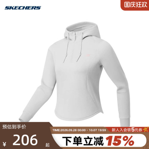 SKECHERS斯凯奇新款秋冬女士经典连帽时尚休闲卫衣 P426W072-0031