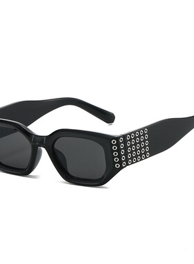 复古宽边猫眼墨镜女方圆脸显瘦欧美辣妹风防晒轻奢设计感太阳镜潮