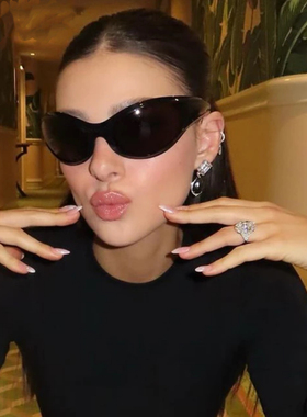 赛博朋克未来感墨镜男士欧美Y2K辣妹超酷街拍防紫外线太阳眼镜女