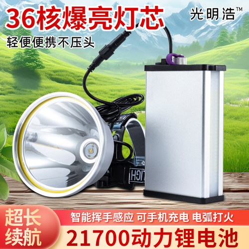 36核头灯强光充电超亮远射头戴式