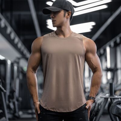 夏季薄款冰丝男士运动速干背心