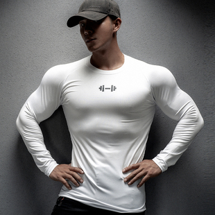 肌肉运动长袖男速干t恤跑步篮球透气弹力打底衫紧身训练健身衣服