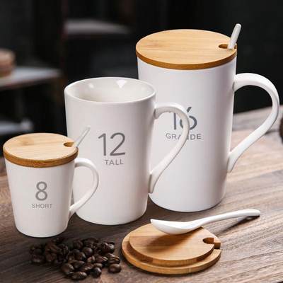 Creative mug cup with cover drink cup big capacity coffee