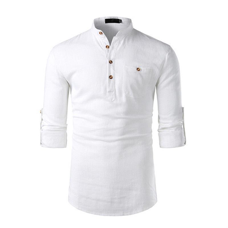 Embroidery Mens Shirts Dress Long Sleeve Shirt Large size