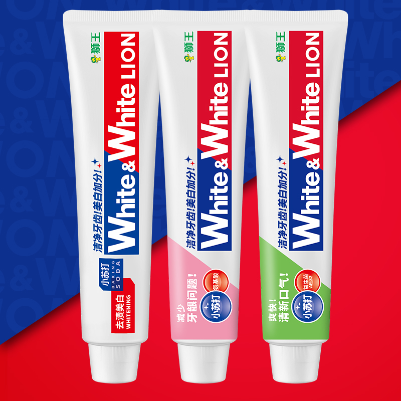 【U先试用】狮王小苏打美白护龈牙膏120g含氟防蛀美白清新口气