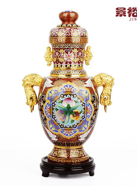 景泰蓝花瓶家居客厅送老人工艺品