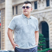 Bimeng Fat Man Men's Clothing, overweight, loose short-sleeved ice silk polo shirt, summer business casual lapel T-shirt, Dad T-shirt thumbnail 7