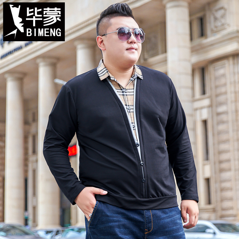 毕蒙春秋季肥佬肥大码长袖t