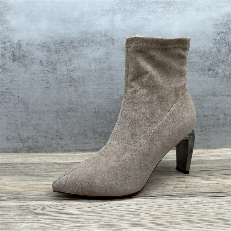 断码特价处理春秋百搭单靴尖头高跟弹力靴网红瘦瘦靴短靴短筒小跟,女鞋,弹力靴/袜靴,淘宝优惠券,粉丝福利购,淘宝优惠卷