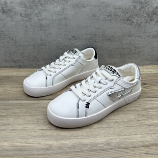 极简小众学生鞋 平底休闲百搭板鞋 系带圆头 处理真皮小白鞋 撤柜特价