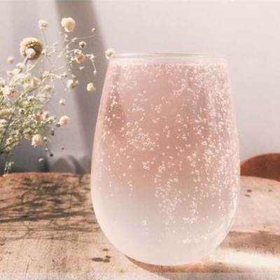 日本ins同款思慕雪杯椭圆玻璃杯鸡尾杯酸奶杯慕斯杯果汁杯大肚杯