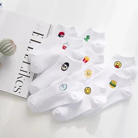 Nhật Bản và Hàn Quốc vớ cotton nông miệng thêu thuyền vớ thấp để giúp phiên bản Hàn Quốc thấp hoang dã để giúp vớ cotton mỏng vớ nữ - Bít tất nữ vớ giãn tĩnh mạch