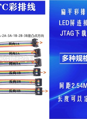 FC彩排线 IDC排线 6P/8/10/12/14/16/18/20P AVR连接线 JTAG线缆