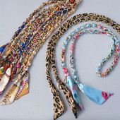 时尚 名媛豹纹丝巾长链条春夏手提包带包包配件欧美斜跨手机链 新款