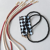 斜跨挂绳包带手机链 纯色串珠链配件包肩带 欧美亚克力珠子链 时尚