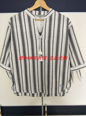 不退换亏清！正品夏款流苏系带条纹衬衫TTBA72695Q-00 BA72695Q