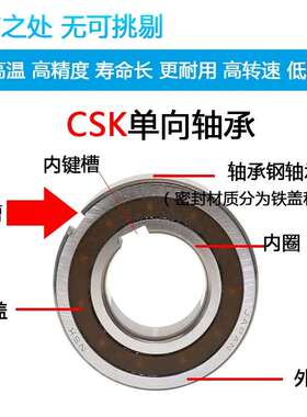 NSK止逆单向轴承CSK 8/10/12/17/20/25/30/35/40/P/PP内外键槽
