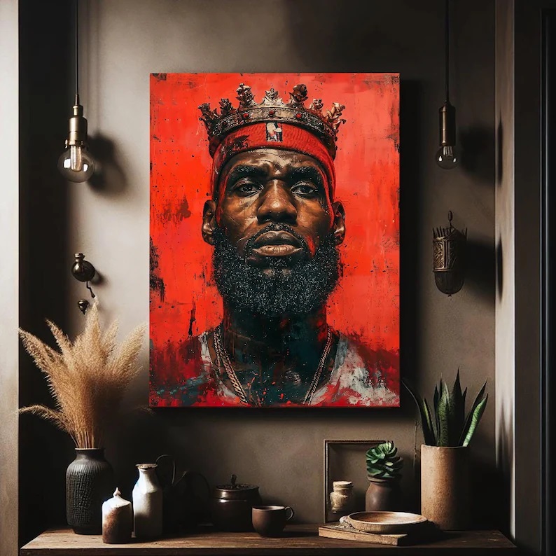 有框海报勒布朗詹姆斯球迷墙壁画