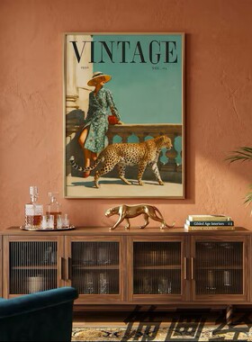 时尚杂志装饰画轻奢服装店美容挂画复古怀旧法式欧式VINTAGE定制