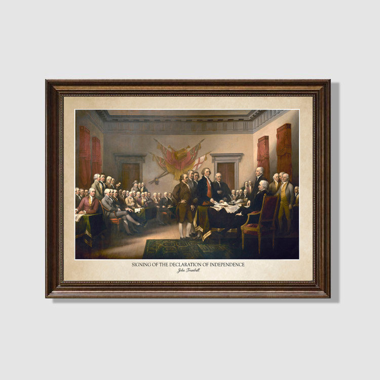 装饰画有框画挂画墙壁画版画复古怀旧美式画框美国西部独立宣言