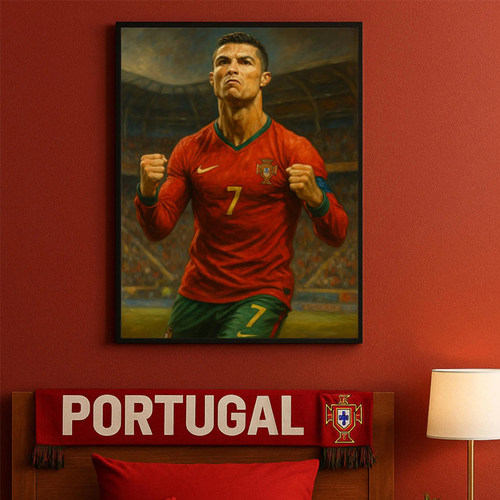 有框足球明星海报酒吧梅西墙壁