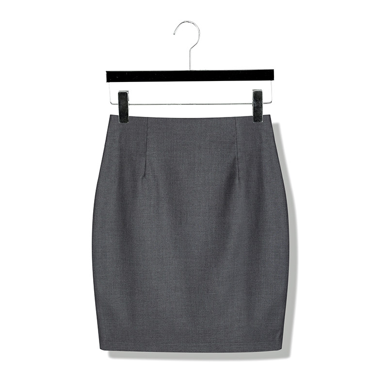 深灰色包臀裙职业西装面料短裙紧身一步裙显瘦工作半身裙夏天薄款