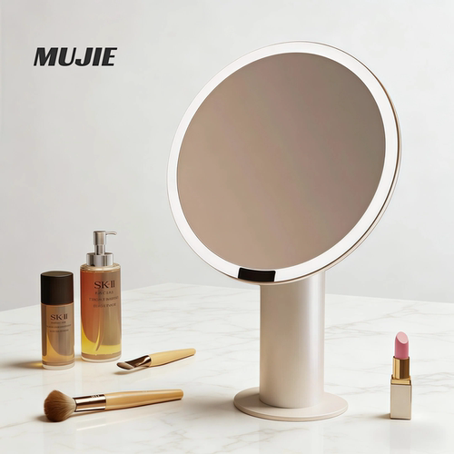 日本进口MUJIE化妆镜带灯