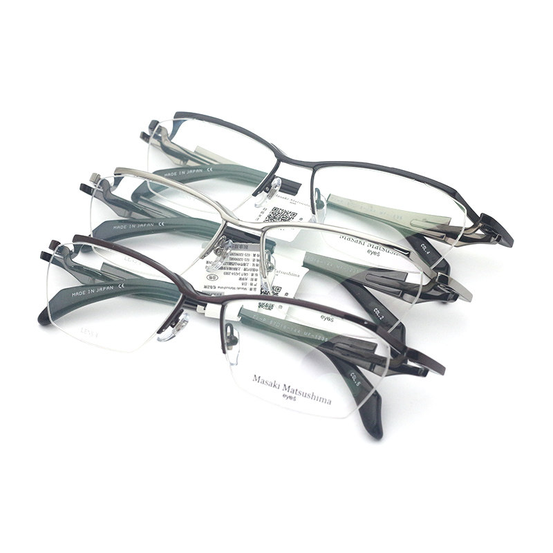日本Masak松岛正树眼镜架半框纯钛商务眼镜框男近视眼镜架MF-1235