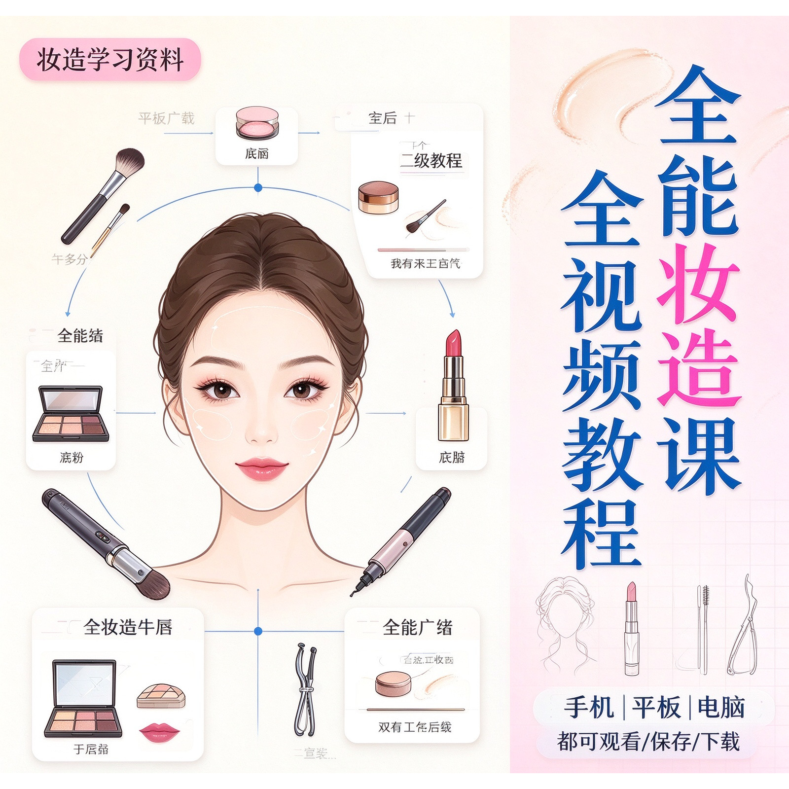 全能妆容打造美学课程提升化妆变美视频教程形象管理气质科学变美