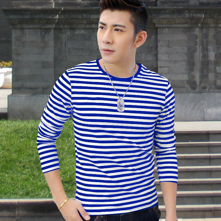 Sailor Sea-striped shirt men and women Long sleeve stripe T-shirt Spring and autumn season lovers With children T-shirts Party T-shirtin the Men's clothing, T-shirt  category - from Buy2taobao.com to provide professional Taobao agent buy service