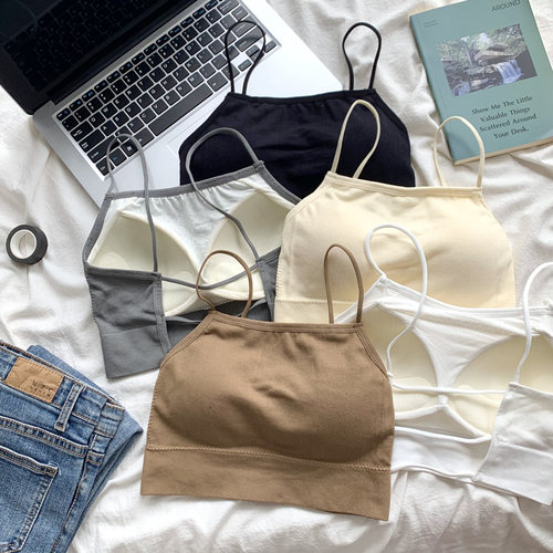 运动聚拢防走光裹胸胸罩薄款无钢