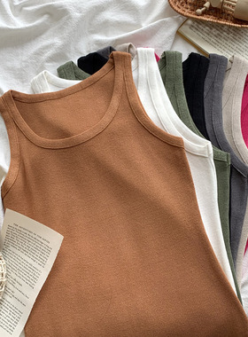 夏季无袖打底衫女士2023年新款薄款内搭修身白色吊带背心外穿上衣