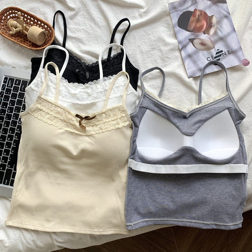 灰色辣妹吊带小背内搭短款上衣