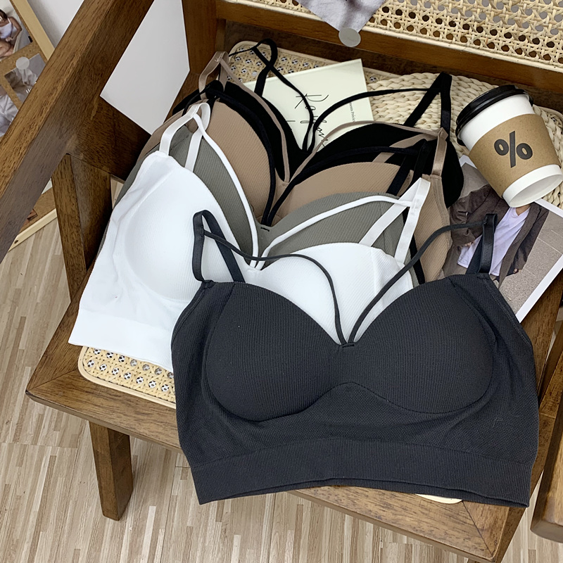 小吊带短款设计感交叉运动美背女