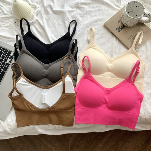 U型美背抹胸内衣文胸一体带胸垫