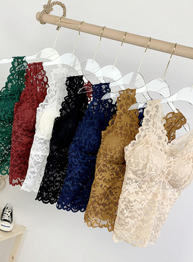 美背吊带背心女内搭网红爆款带胸垫内衣性感蕾丝修身打底上衣外穿