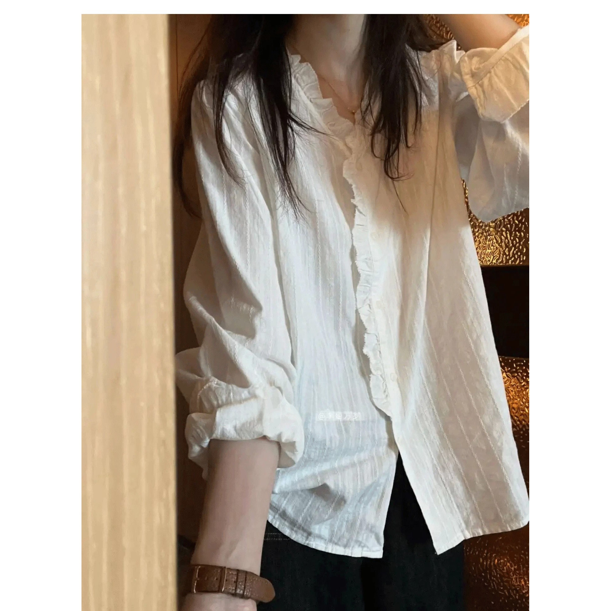 法式艺术系花边领白色衬衫女早秋高级感轻奢温柔风衬衣很仙的上衣