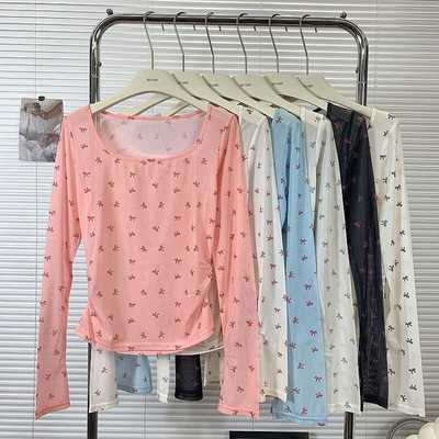 蝴蝶结印花防晒别致早秋多巴胺