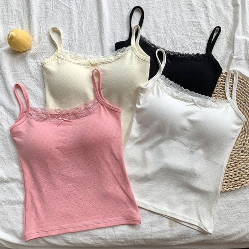 蕾丝拼接美背外穿打底衣无袖辣妹