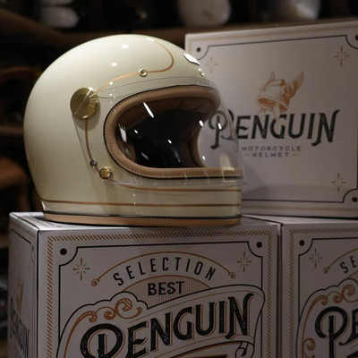台湾penguin四季复古摩托车全盔
